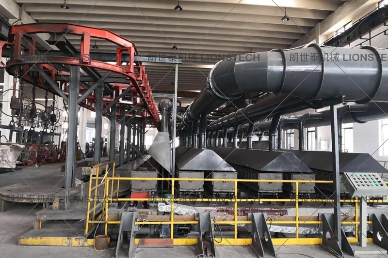 Steel shot filling-type shell molding line